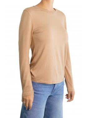 Maglia girocollo tinta unita in viscosa